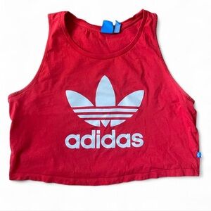 Adidas Women’s Retro Crop Top Tank in Red Size L